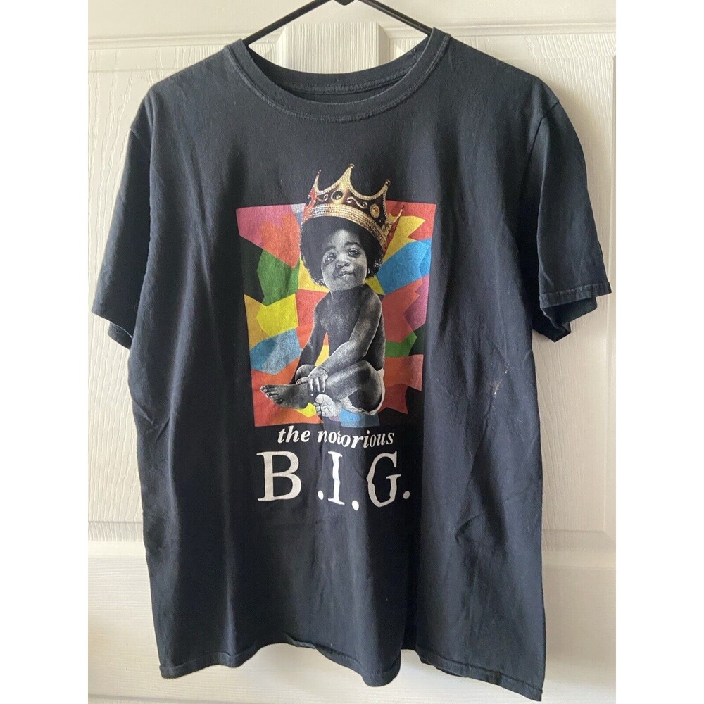The Notorious B.I.G. T-Shirt Mens XLG  Black Baby in Crown Graphic Crew Neck